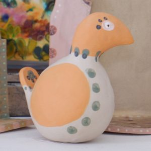 Bird Sculpture, stoneware orange