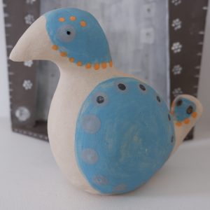 Bird Sculpture, stoneware blue