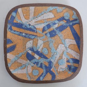 medium decorative plate with garden motifs