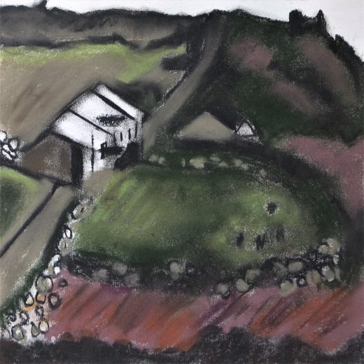 White Cottage on Hillside